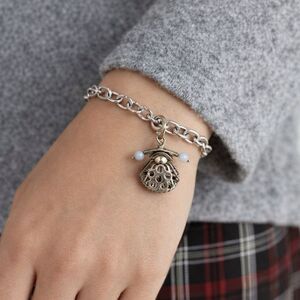 Silver-tone Charm Bracelet with Vintage Telephone Pendant